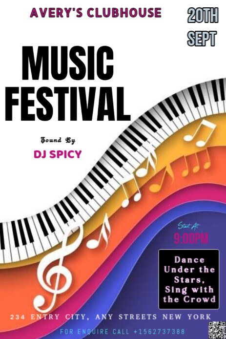 White Maximalist This Image Is A Vibrant And Colorful Poster For A Music Festival. The Poster Is Tit Pinterest Graphic template