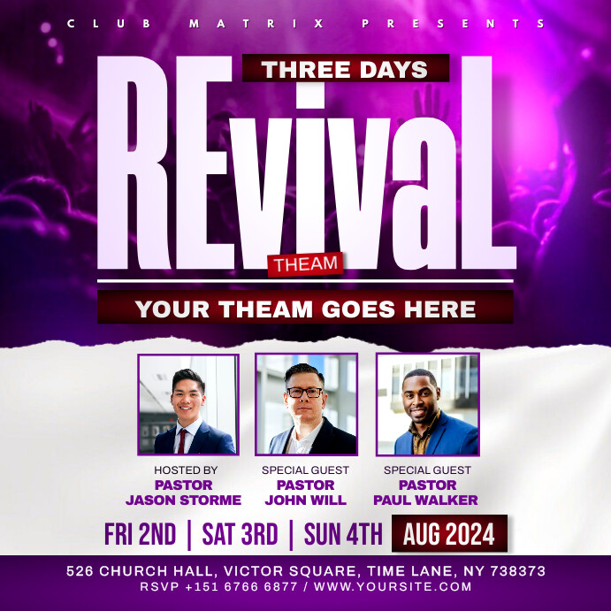 White Maximalist Three Days Revival  Square ( template