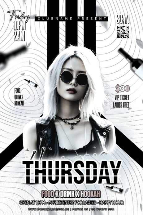 Copy of White Maximalist Thursday Night Party Poster | PosterMyWall