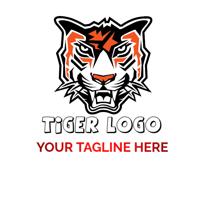 White Maximalist Tiger Logo Logo Logótipo template
