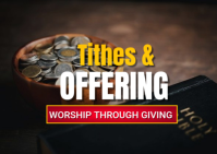 White Maximalist Tithes And Offering  Postcard Postkarte template