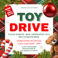 White Maximalist Toy Drive Flyer Poster Template Instagram Post Instagram Post