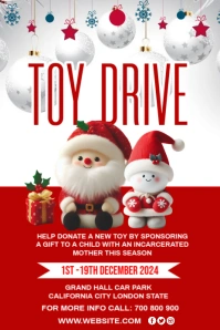 White Maximalist Toy Drive Fundraiser Announcements Template Pinterest Graphic Ihluzo le-Pinterest