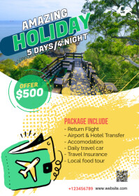 Putih Holiday Travel Package A6 Template