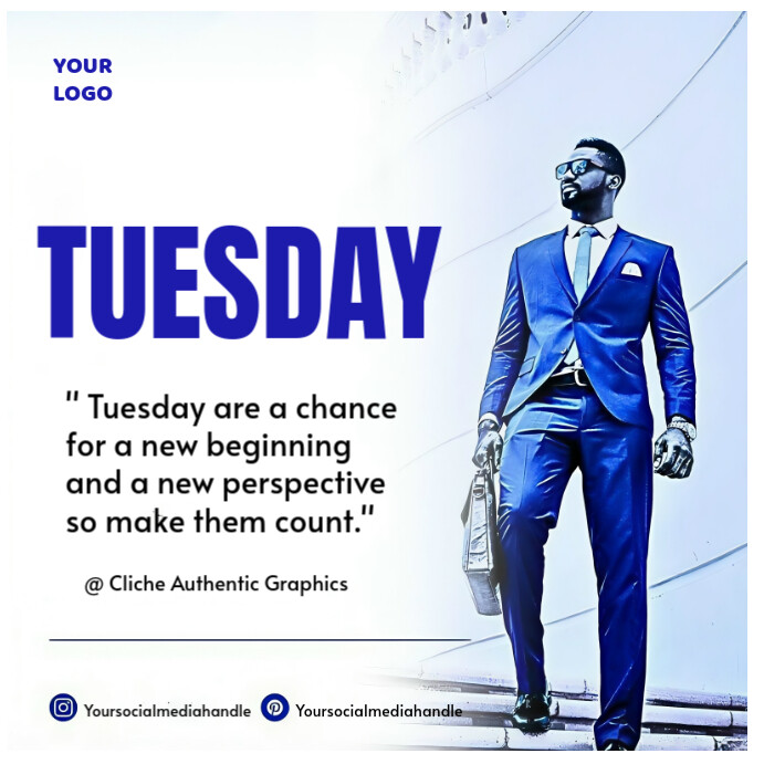 White Maximalist Tuesday Motivation  Instagram Post template