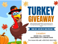 White Maximalist Turkey Giveaway Template Design Flyer (us Letter)