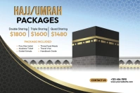 White Maximalist Umrah Hajj Package Label Etiket template