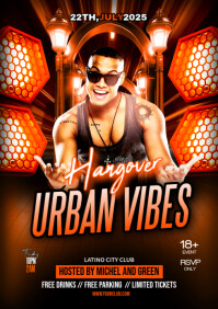White Maximalist Urban Vibes Party A4 template