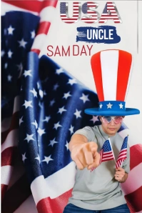 White Maximalist Usa Uncle  Sam Day Pinterest Pinterest-Grafik template
