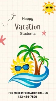 White Maximalist Vacation Students Instagram Reel template