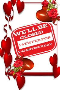 White Maximalist Valentine's Day Closure, Editable  Pinterest Graphic template