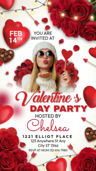 White Maximalist Valentine's Day Instagram Story template