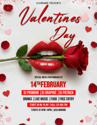 White Maximalist Valentine's Flayer  Flyer (us Letter) template