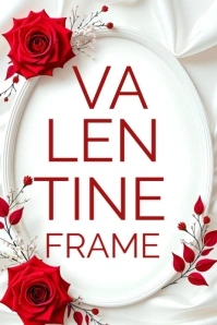 White Maximalist Valentine's Frame  Poster Plakat template