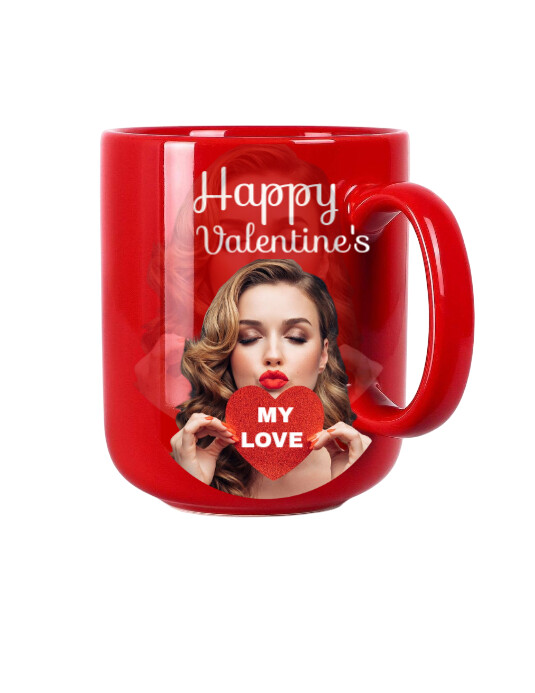 White Maximalist Valentine's Mockup Cup Flyer (us Letter) 传单(美国信函) template