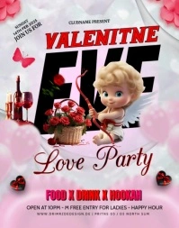 White Maximalist Valentine Day Party  Poster/wallboard Affiche/Panneau mural template