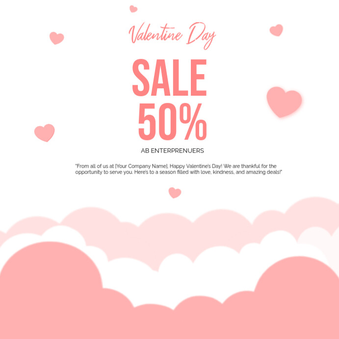 White Maximalist Valentine Day Sale Instagram Post template