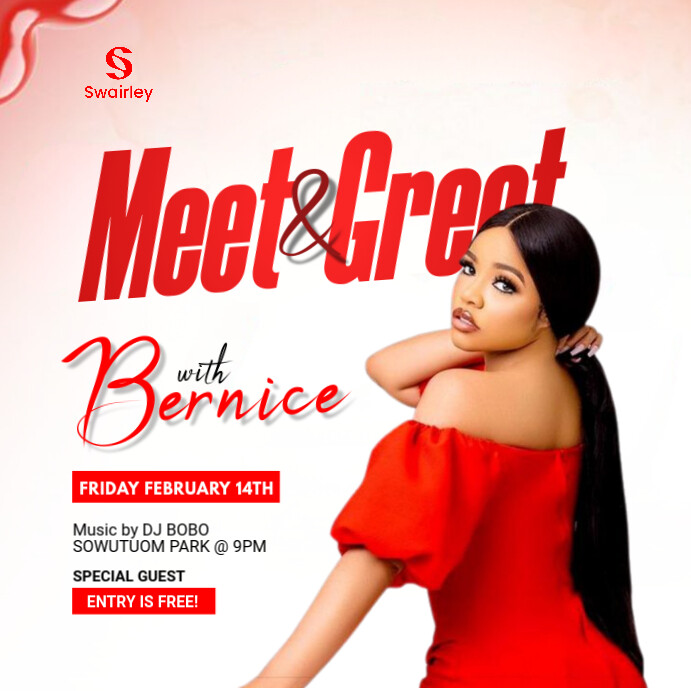 White Maximalist Valentine Meet And Greet  Instagram Post template
