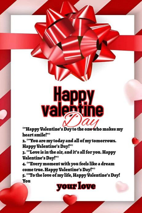 White Maximalist Valentine Message  Poster 海报 template