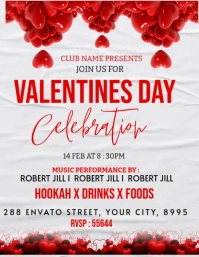 White Maximalist Valentine Party Flyer Flyer (us Letter) template