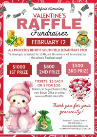 White Maximalist Valentine Raffle Fundraiser Invitation A4 template