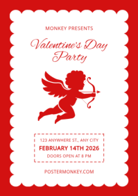 White Maximalist Valentines Day Party A2 template
