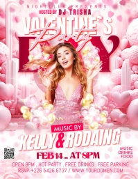 White Maximalist Valentines Day Party Flyer Flyer (us Letter) template