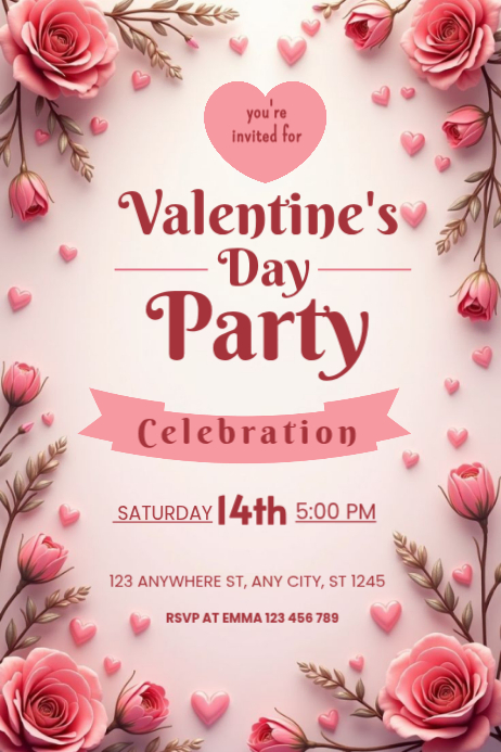 Copy of White Maximalist Valentines Day Party Poster | PosterMyWall