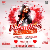 White Maximalist Valentines Music Party Flyer  Instagram Post Instagram-opslag template