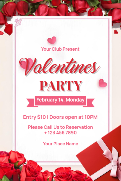 Plantilla de White Maximalist Valentines Party Poster | PosterMyWall