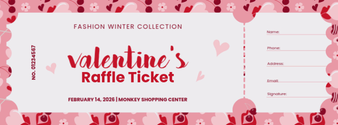 Copy of White Maximalist Valentines Raffle Ticket Facebook Cover Photo ...
