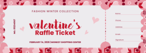 White Valentine's Day Fashion Raffle Facebook-coverfoto Template