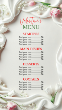 White Maximalist Valentinesdayspecialmenu Instagram Story template