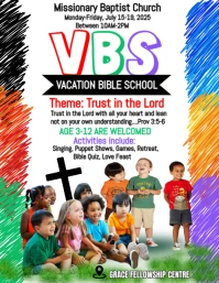 White Maximalist  Vbs Flyer (us Letter) template
