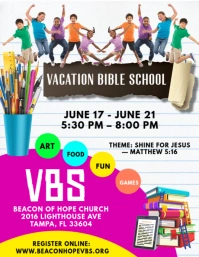 White Maximalist Vbs Flyer Flyer (us Letter) template