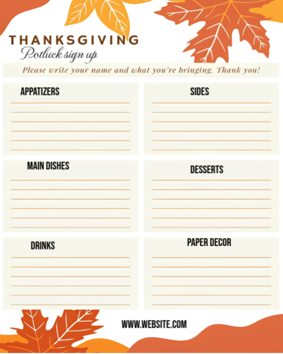 Plantilla de White Maximalist Veterans Potluck Sign Up Flyer Instagram ...