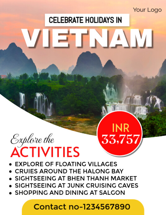 White Maximalist Vietnam Flyer (us Letter) template