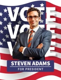 White Maximalist Vote Flyer (us Letter) template