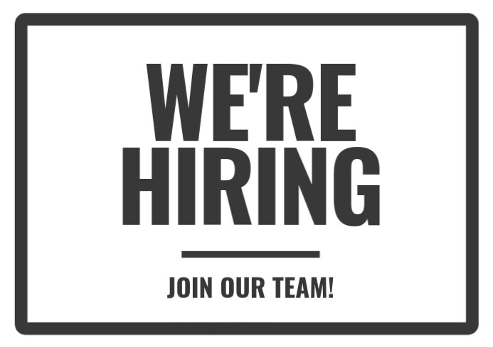 White Maximalist We're Hiring A4 template