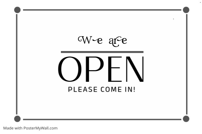 Copy of White Maximalist We're Open Label | PosterMyWall