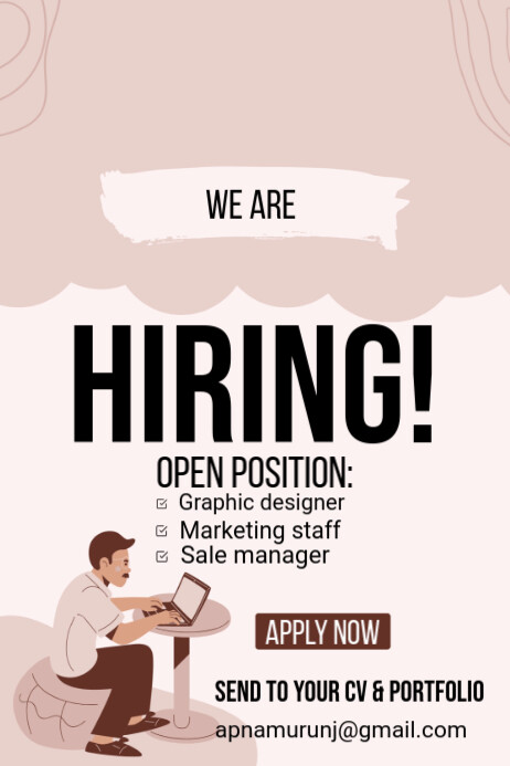 White Maximalist We Are Hiring Flyers  Poster Iphosta template