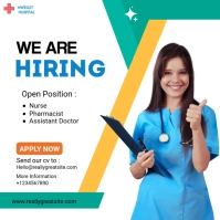 White Maximalist We Are Hiring Square (1:1) template