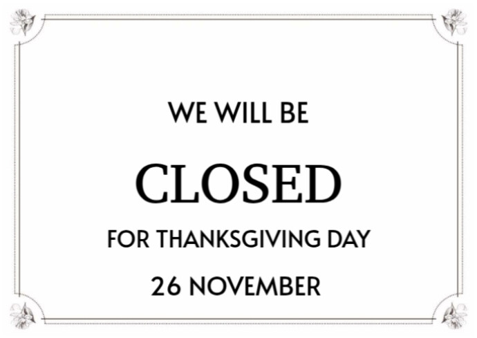 White Maximalist We Will Be Closed  Postcard template
