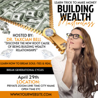 White Maximalist Wealth Masterclass Flyer Instagram Post template