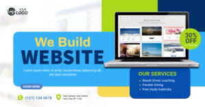 White Maximalist Website Design Service Ads Facebook Shared Image template
