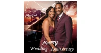 White Maximalist Wedding Anniversary  Facebook Shared Image template