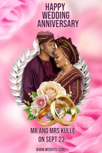 White Maximalist Wedding Anniversary Flyer  Pinterest Graphic Ihluzo le-Pinterest template