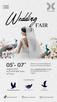 White Maximalist Wedding Card Instagram Story template