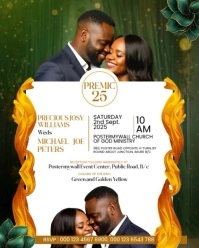 White Maximalist Wedding Ceremony Flyer  Instagram Portrait template