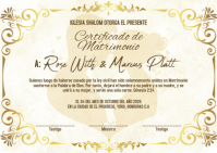 White Maximalist Wedding Certificate Postcard template